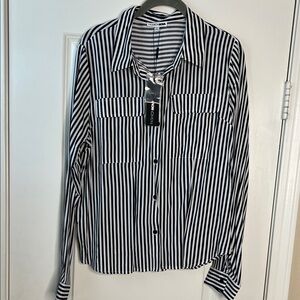 Black and White Striped women’s shirt